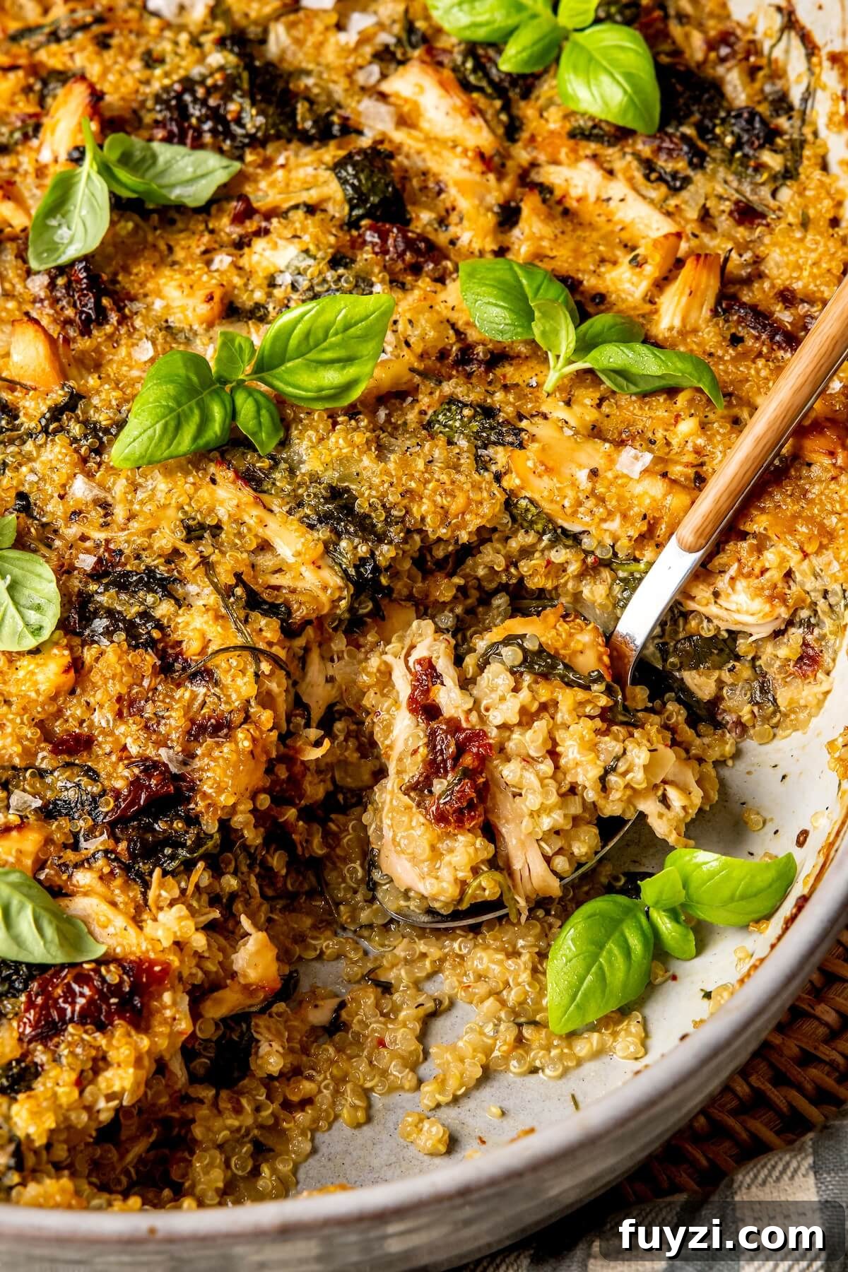 Tuscan Chicken Quinoa Bake - Olivia Adriance