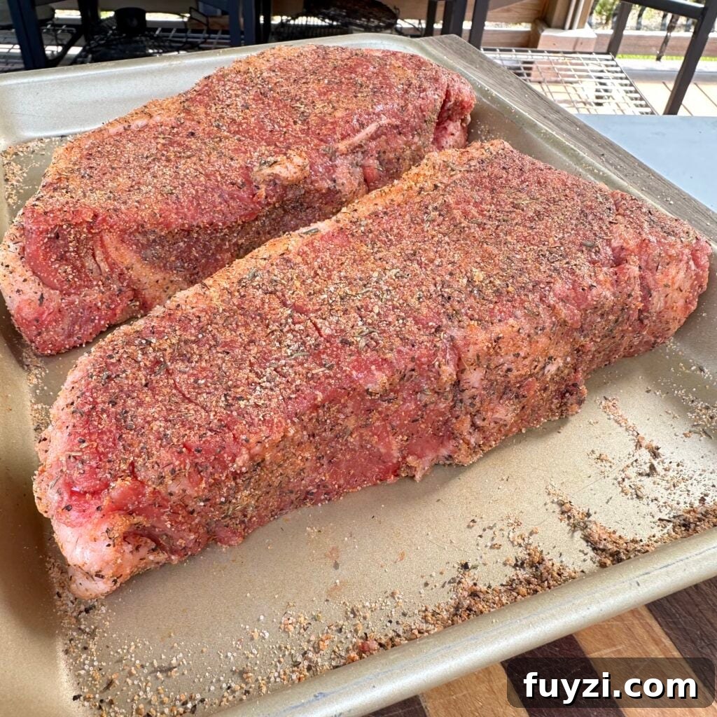 NY strip on the grill