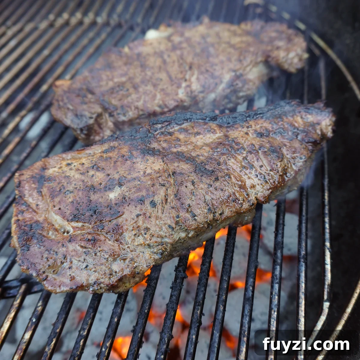 Grilled steak resting