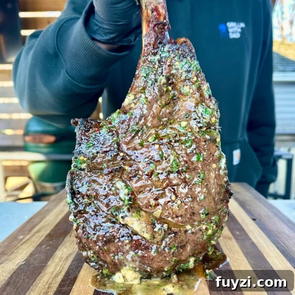 Grilled tomahawk steak